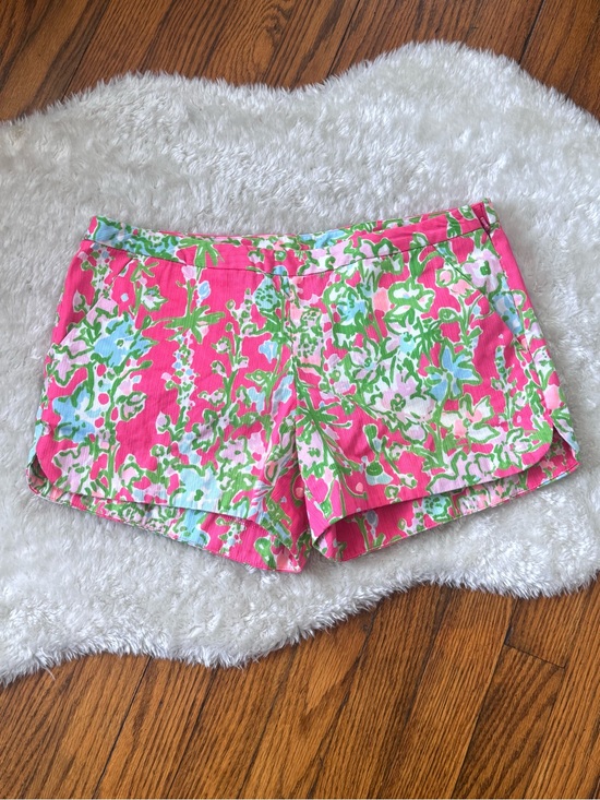 Lilly Pulitzer Pants - Lilly Pulitzer Floral Pink Cotton Summer Women's Shorts Sz 2 (small)